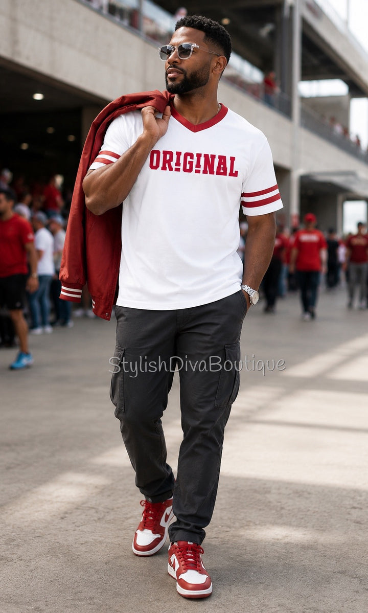 ORIGINAL Varsity Tee (White/Red)