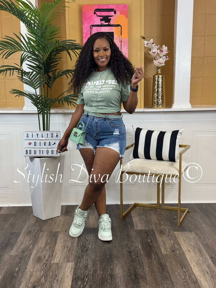 CTRL+ALT+DEL T-Shirt (Seafoam Sage Shirt/White Print)