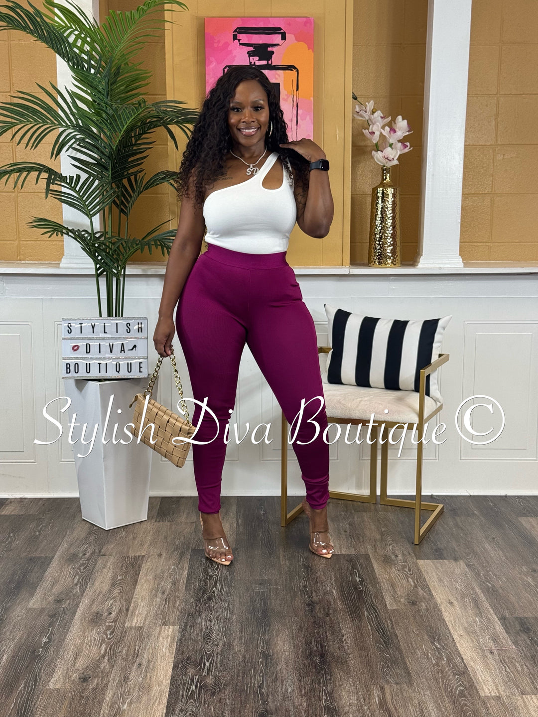 Stallion Bandage Leggings (Wine Berry)