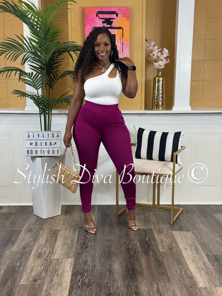 Stallion Bandage Leggings (Wine Berry)