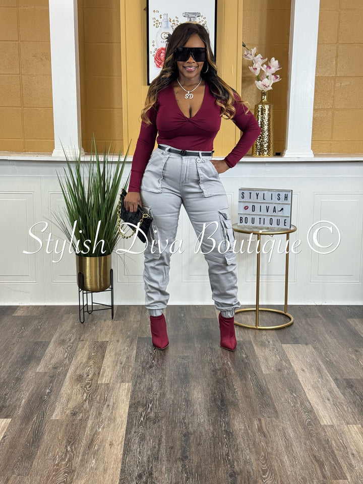 Sienna Cargo Joggers (Grey)