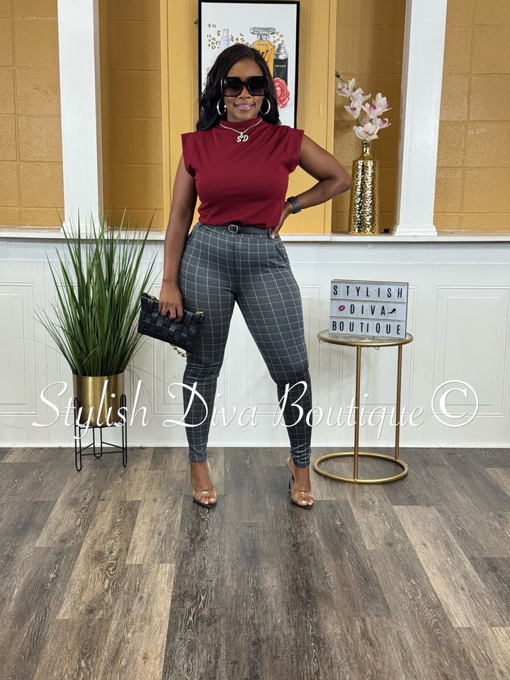 Eden Sleeveless Top - Burgundy