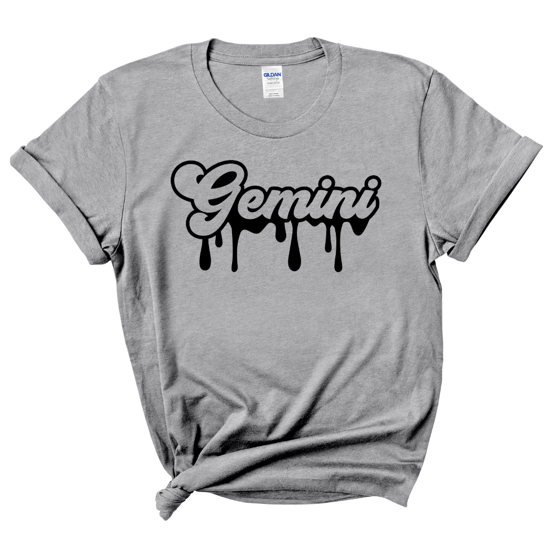 Gemini Dripping T-Shirt (Black Print)