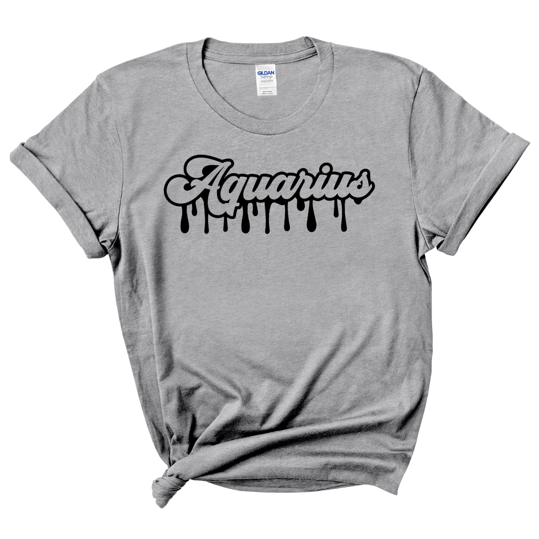 Aquarius Dripping T-Shirt (Black Print)