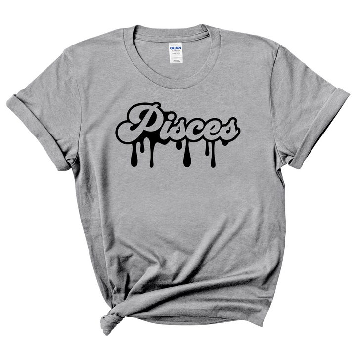 Pisces Dripping T-Shirt (Black Print)