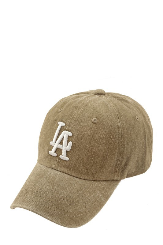 LA 3D Embroidery Pigment Baseball Cap