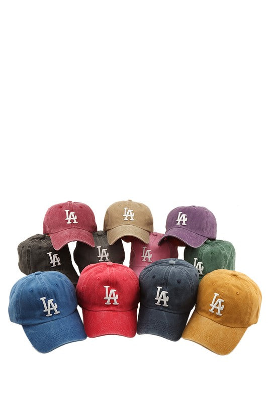 LA 3D Embroidery Pigment Baseball Cap