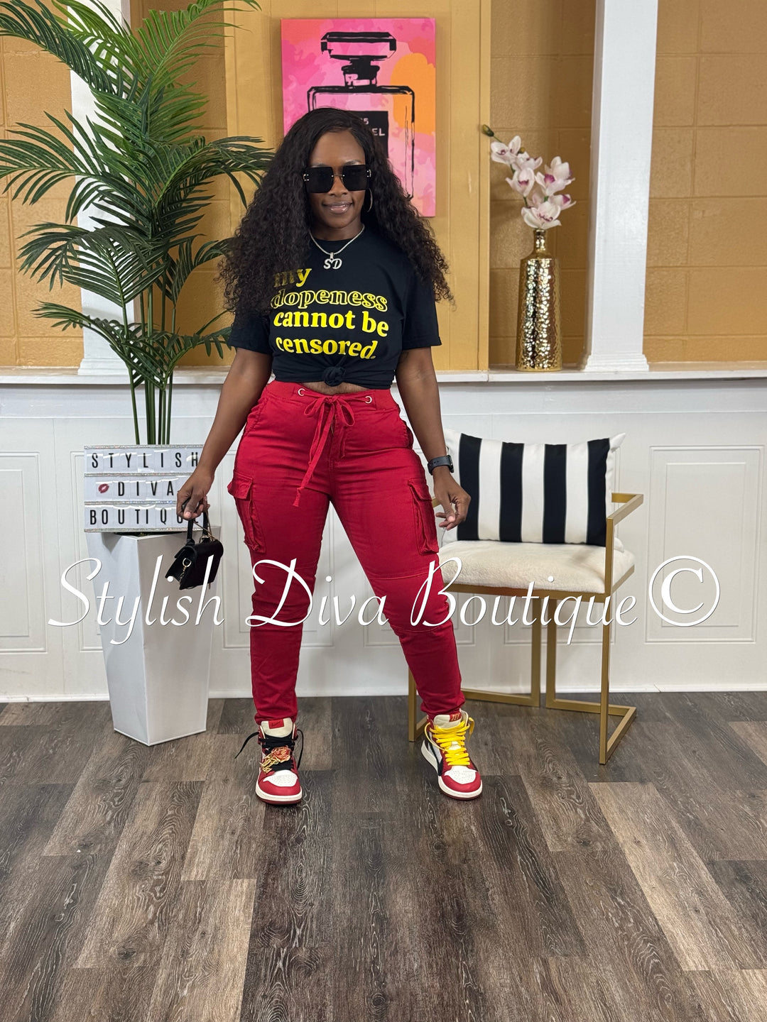 Kima Cargo Joggers up to 3XL (Red)