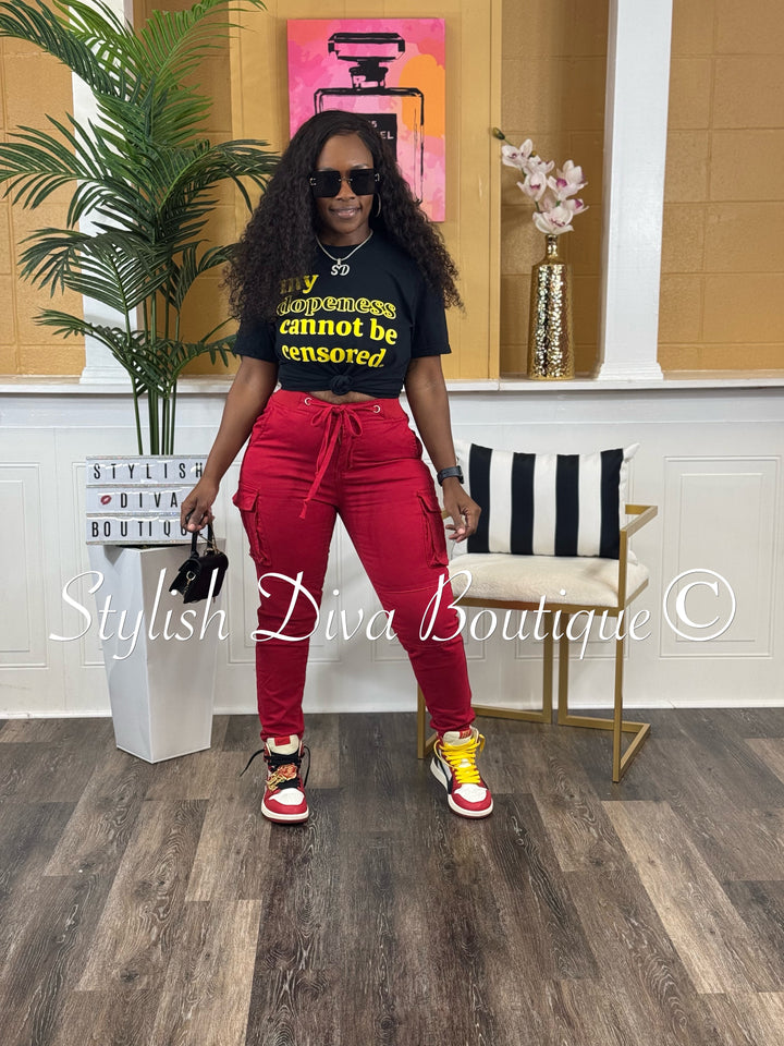 Kima Cargo Joggers up to 3XL (Red)
