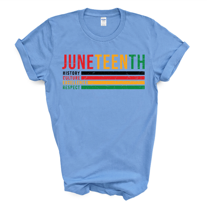 Juneteenth History T-Shirt (Multi-Color Print)