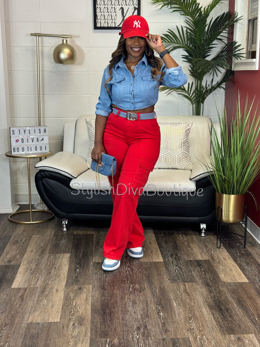 London Cargo Jeans (Red)