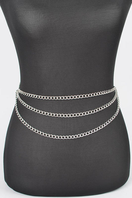 V-Box Multilayer Chain Belt - Plus Size