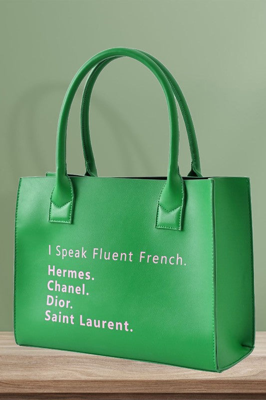 I Speak Fluent French Tote Bag - Medium Size