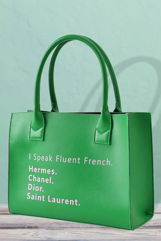 I Speak Fluent French Tote Bag - Medium Size