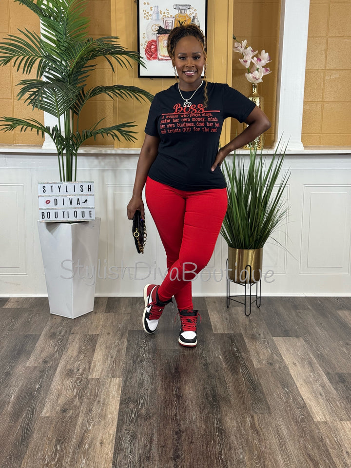So Curvy Stretch Skinny Jeans up to 2XL (Red)