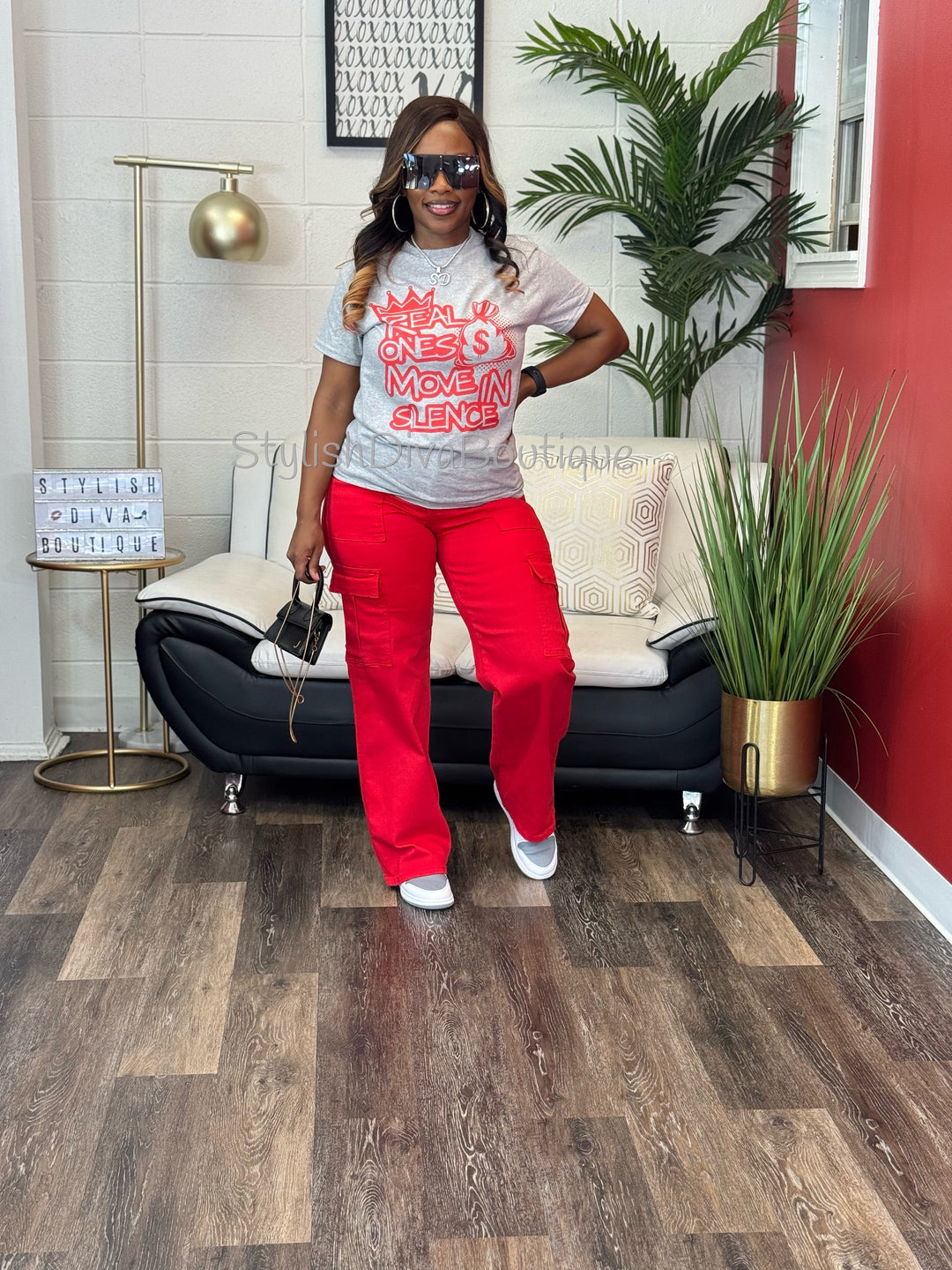 Real Ones Move In Silence T-Shirt (Red Print)