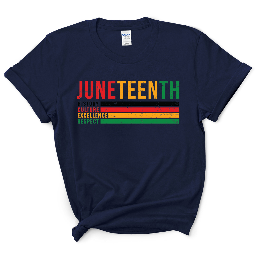 Juneteenth History T-Shirt (Multi-Color Print)