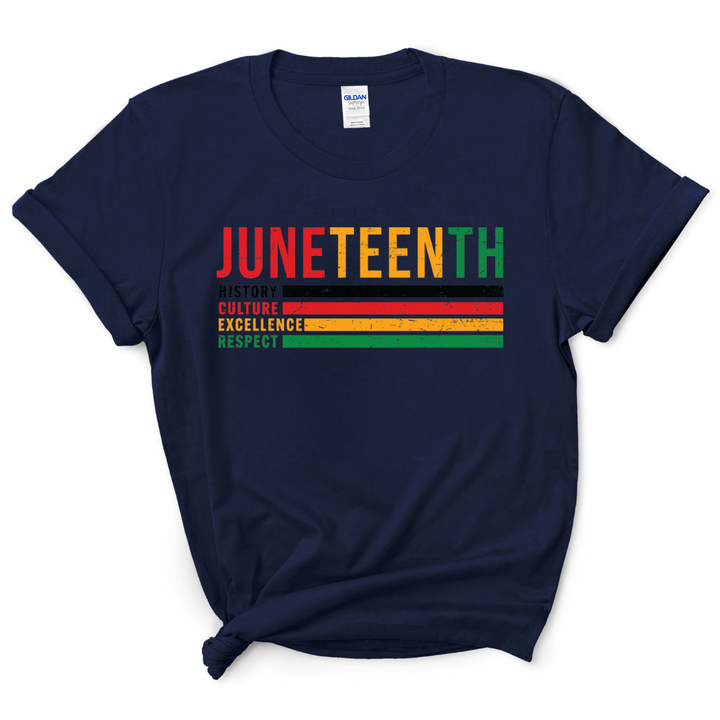 Juneteenth History T-Shirt (Multi-Color Print)