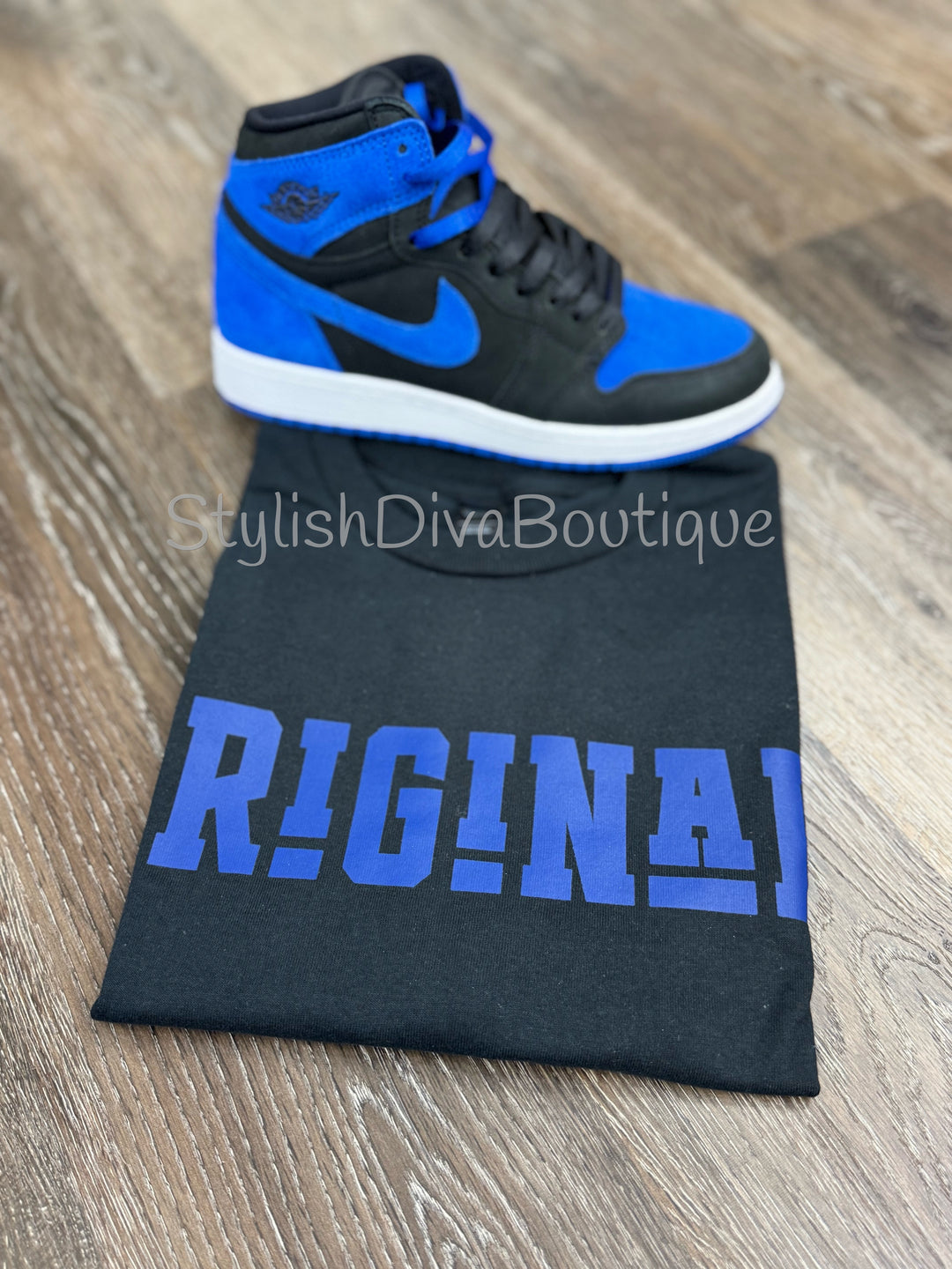 ORIGINAL Signature Graphic Tee (Black Shirt/Royal Blue Print)