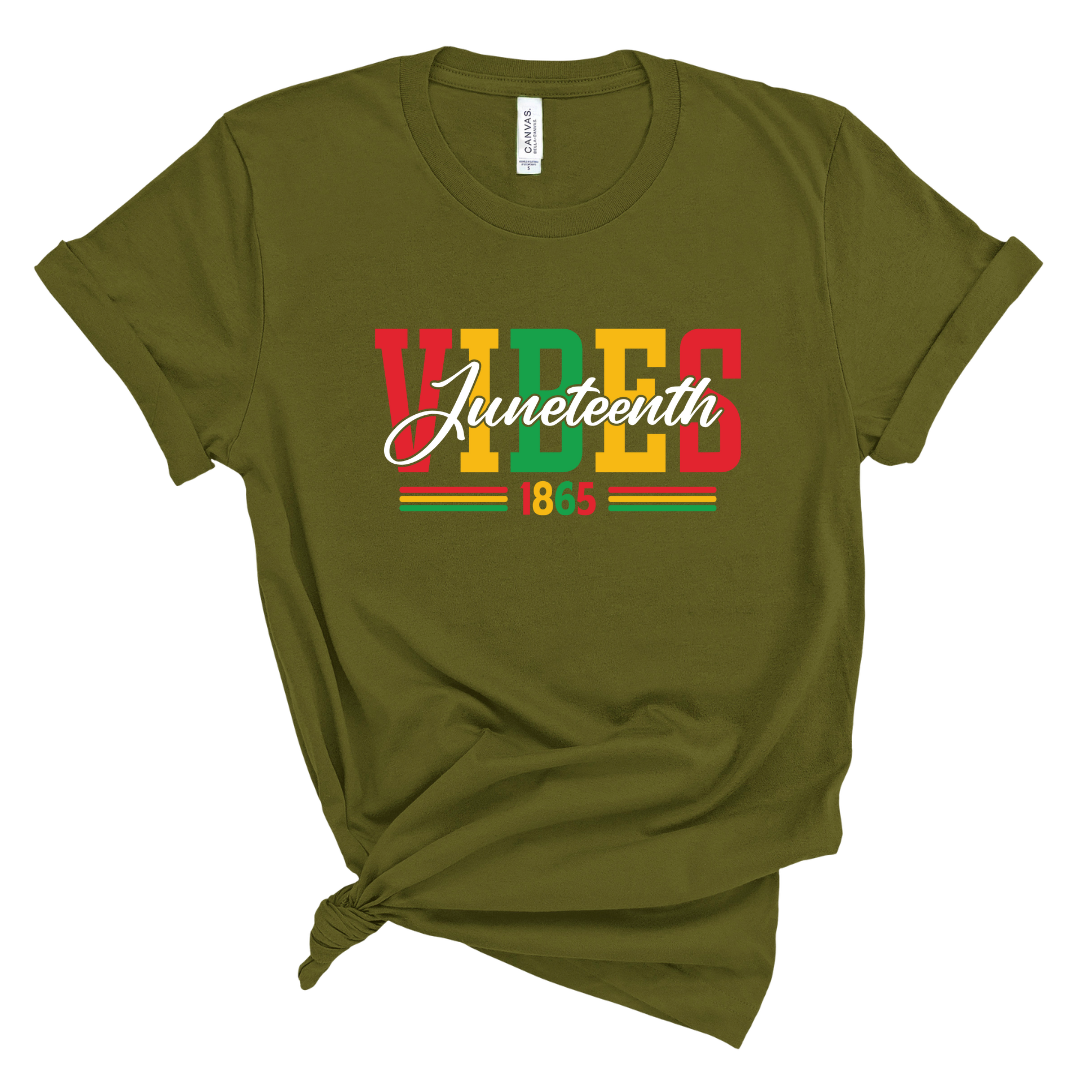 Juneteenth Vibes T-Shirt (Multi-Color Print)