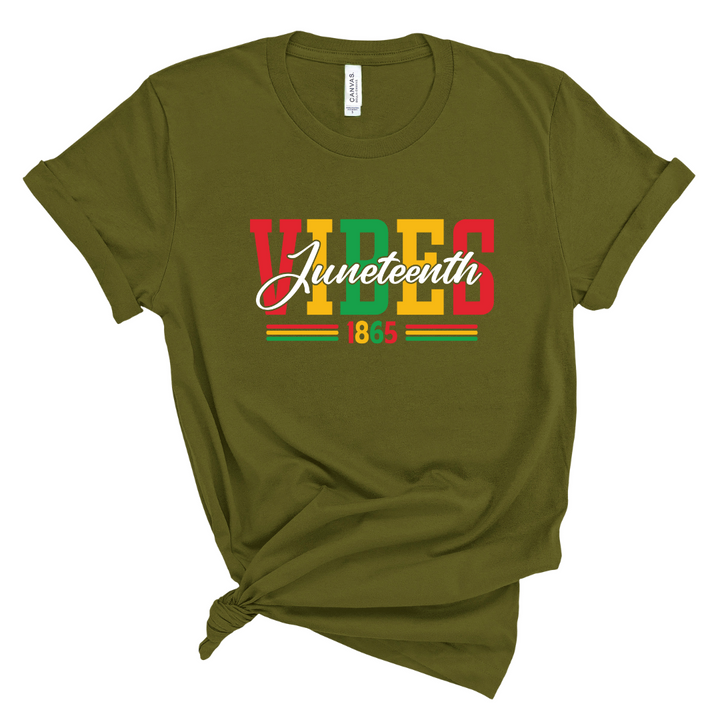 Juneteenth Vibes T-Shirt (Multi-Color Print)