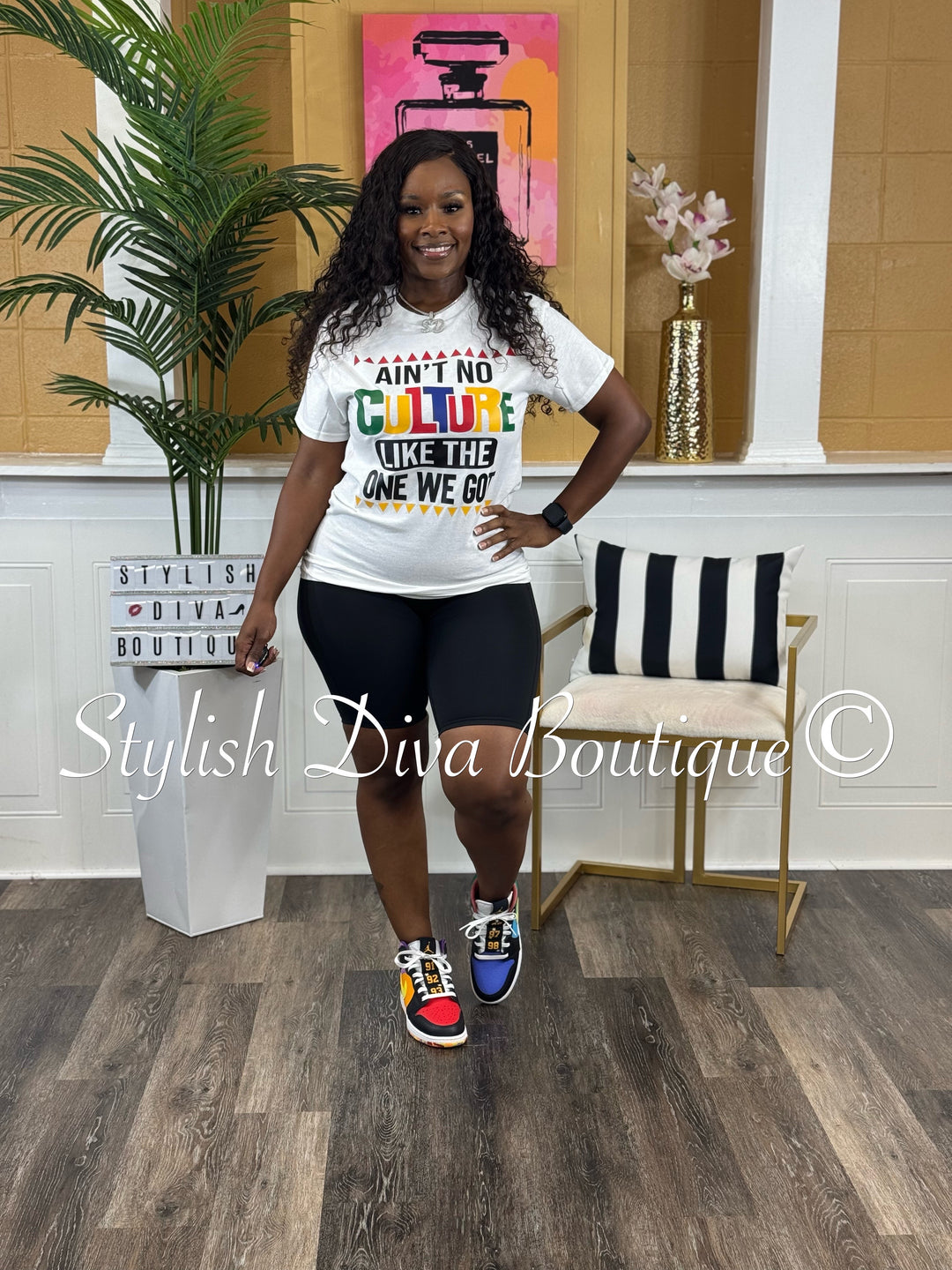 Ain't No Culture T-Shirt (Multi-Color Print)