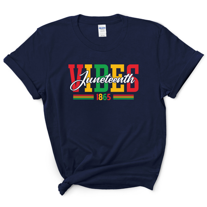 Juneteenth Vibes T-Shirt (Multi-Color Print)