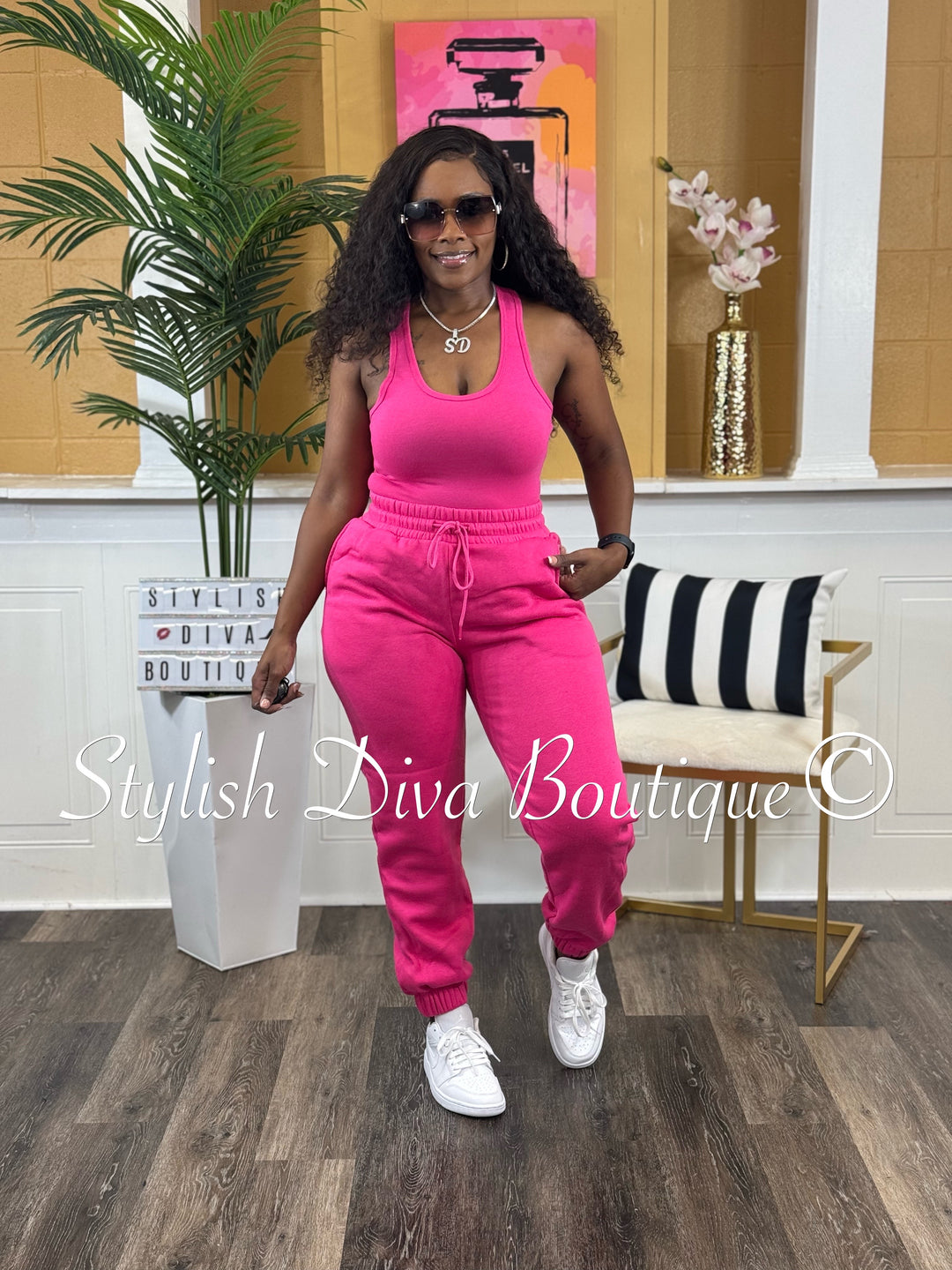 Kerri Jogger Set (Hot Pink)