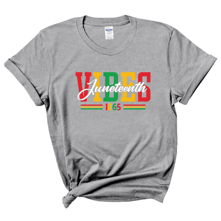 Juneteenth Vibes T-Shirt (Multi-Color Print)