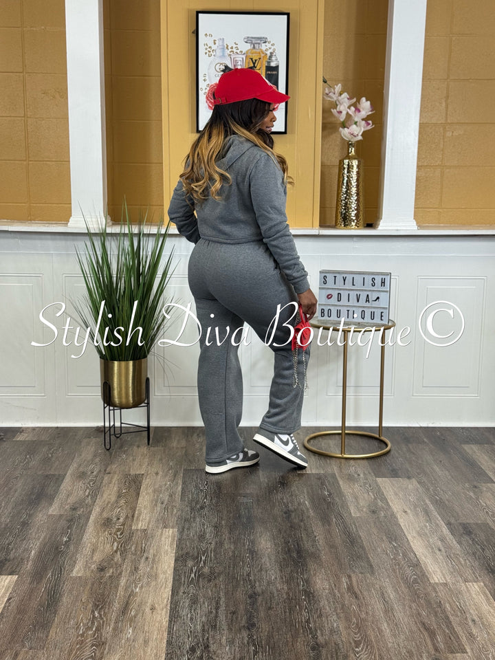 Comfort Mode Pullover Fleece Set (Charcoal Heather Grey)