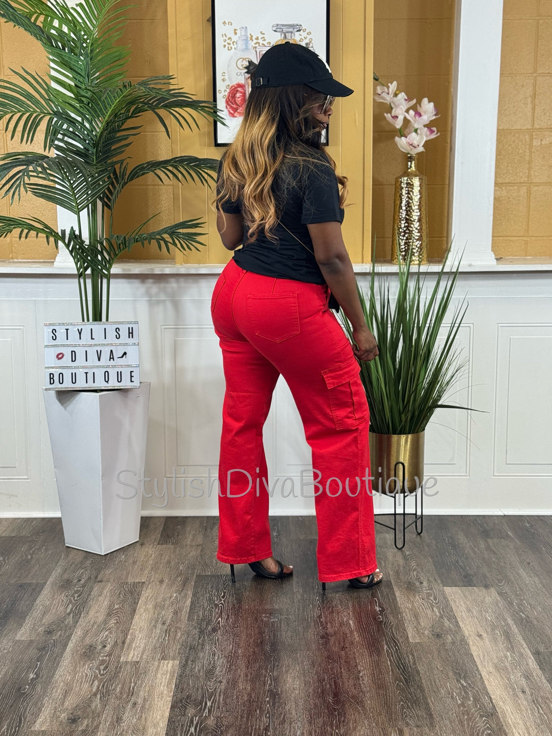 London Cargo Jeans (Red)