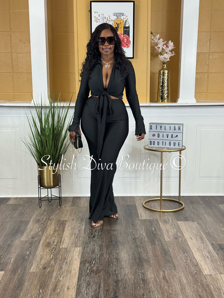 Desi 2pc Flare Set (Black)