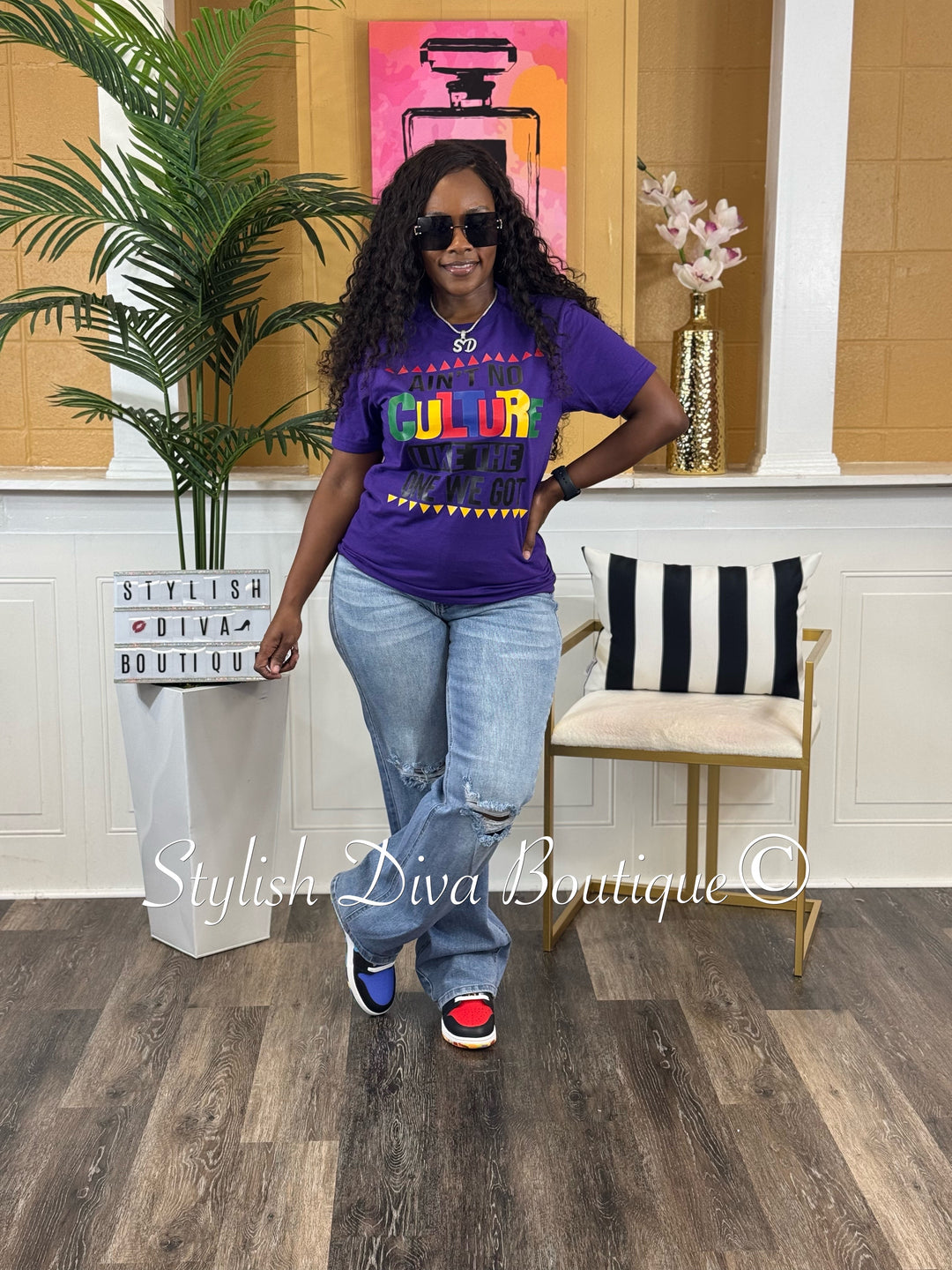 Ain't No Culture T-Shirt (Multi-Color Print)