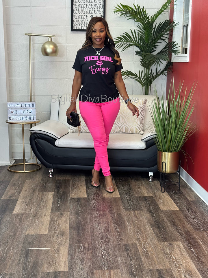 So Curvy Signature Skinny Jeans up to 2XL (Neon Hot Pink)