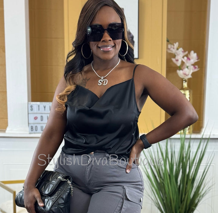 Simply Luxe Satin Cami (Black)