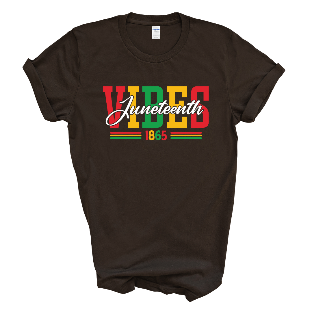 Juneteenth Vibes T-Shirt (Multi-Color Print)