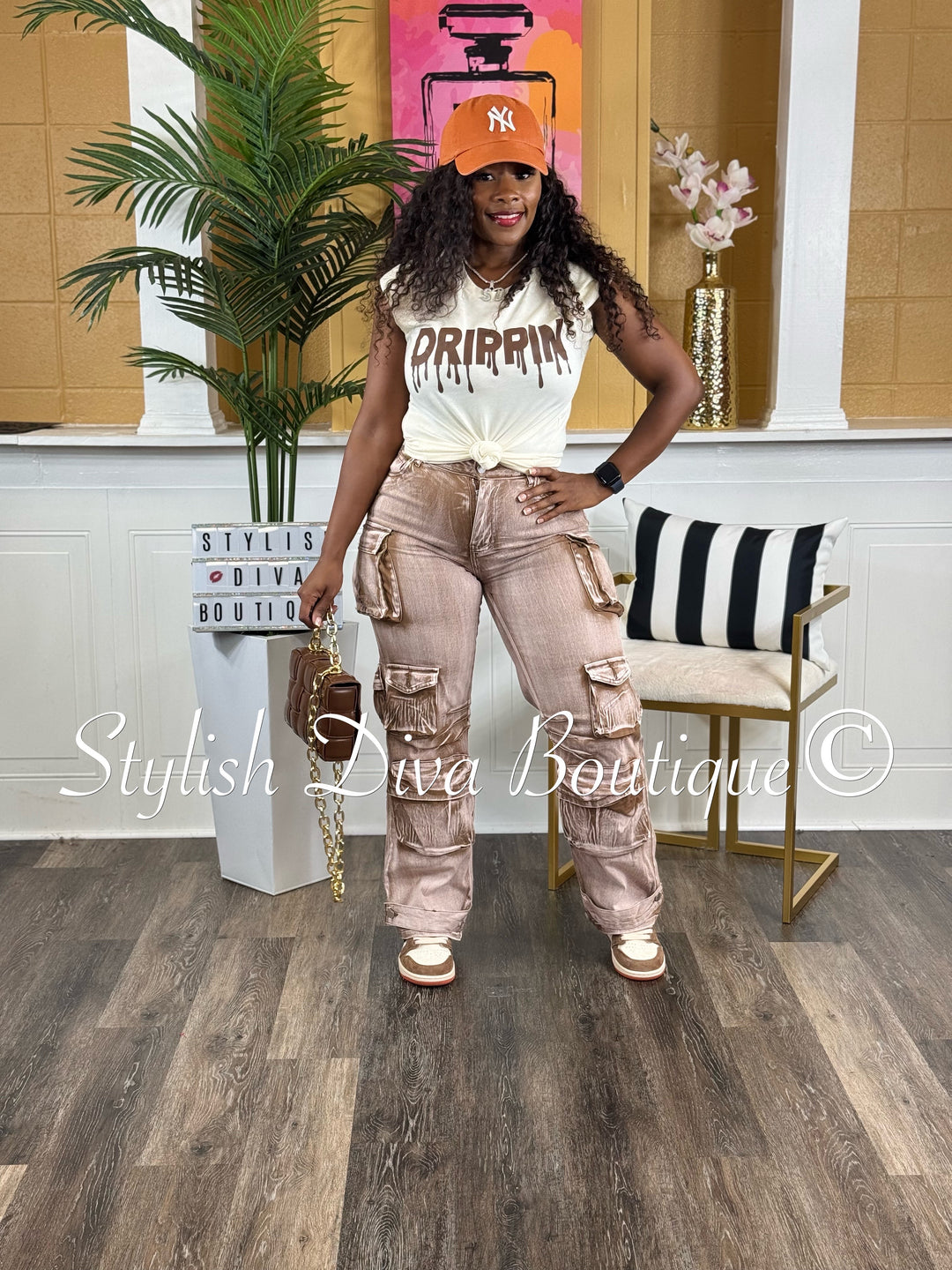 Mecca Acid Washed Cargo Pants (Mocha Brown)