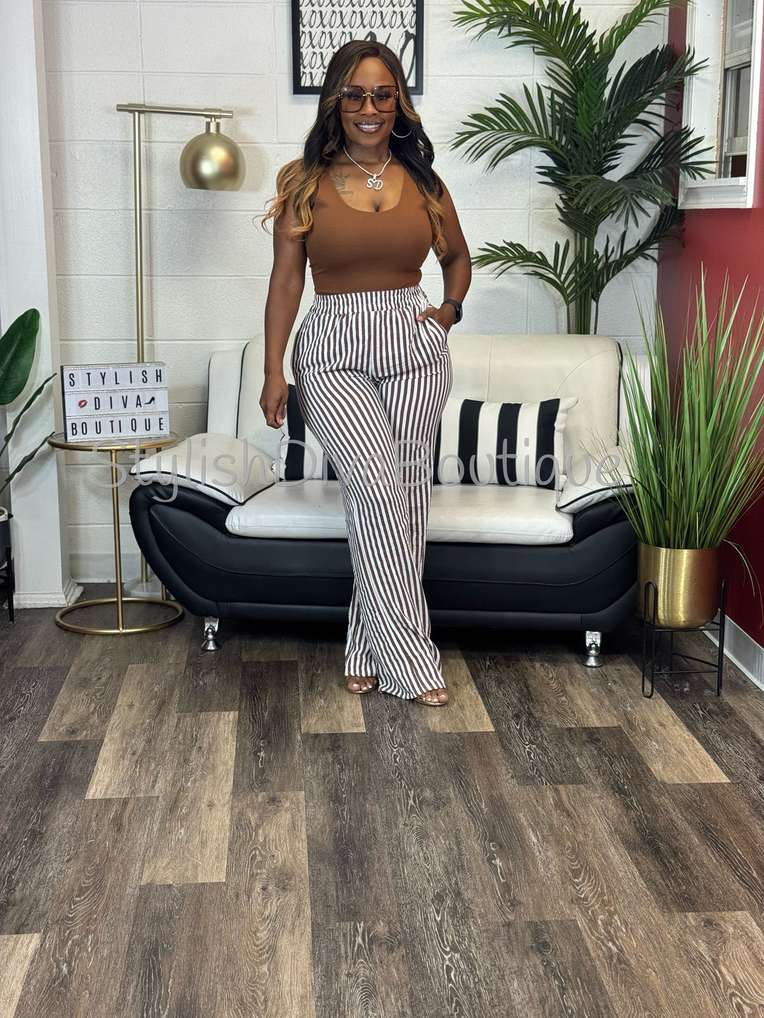 Addy Scoop Neck Bodysuit (Brown)