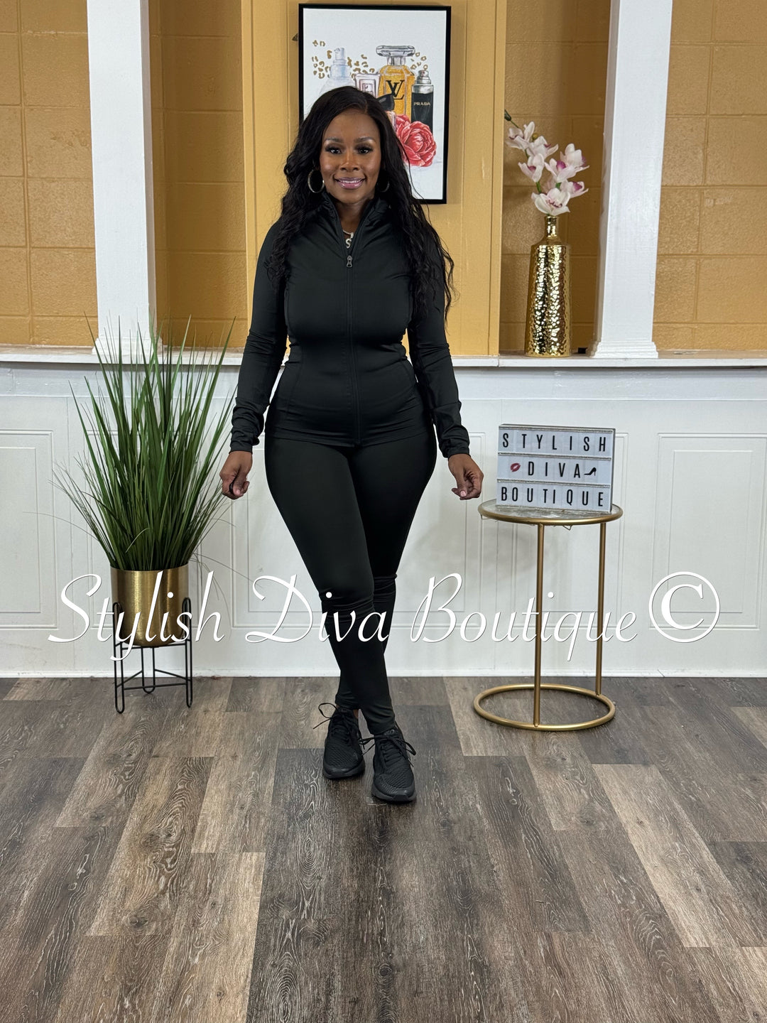 Sporty Girl 4 Piece Active Set (Black)