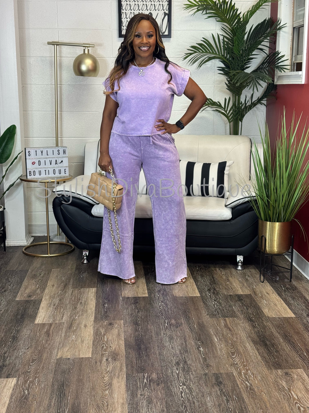Relaxed &amp; Ready Acid Wash Set (Lavender)