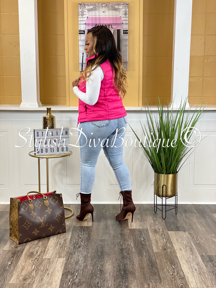 Bria Padded Vest (Pink)