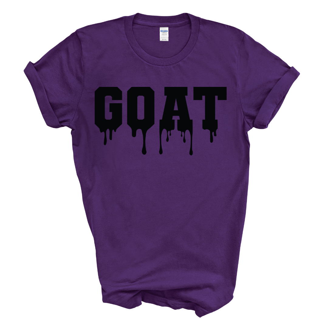 GOAT Dripping T-Shirt (Purple/Black Print)