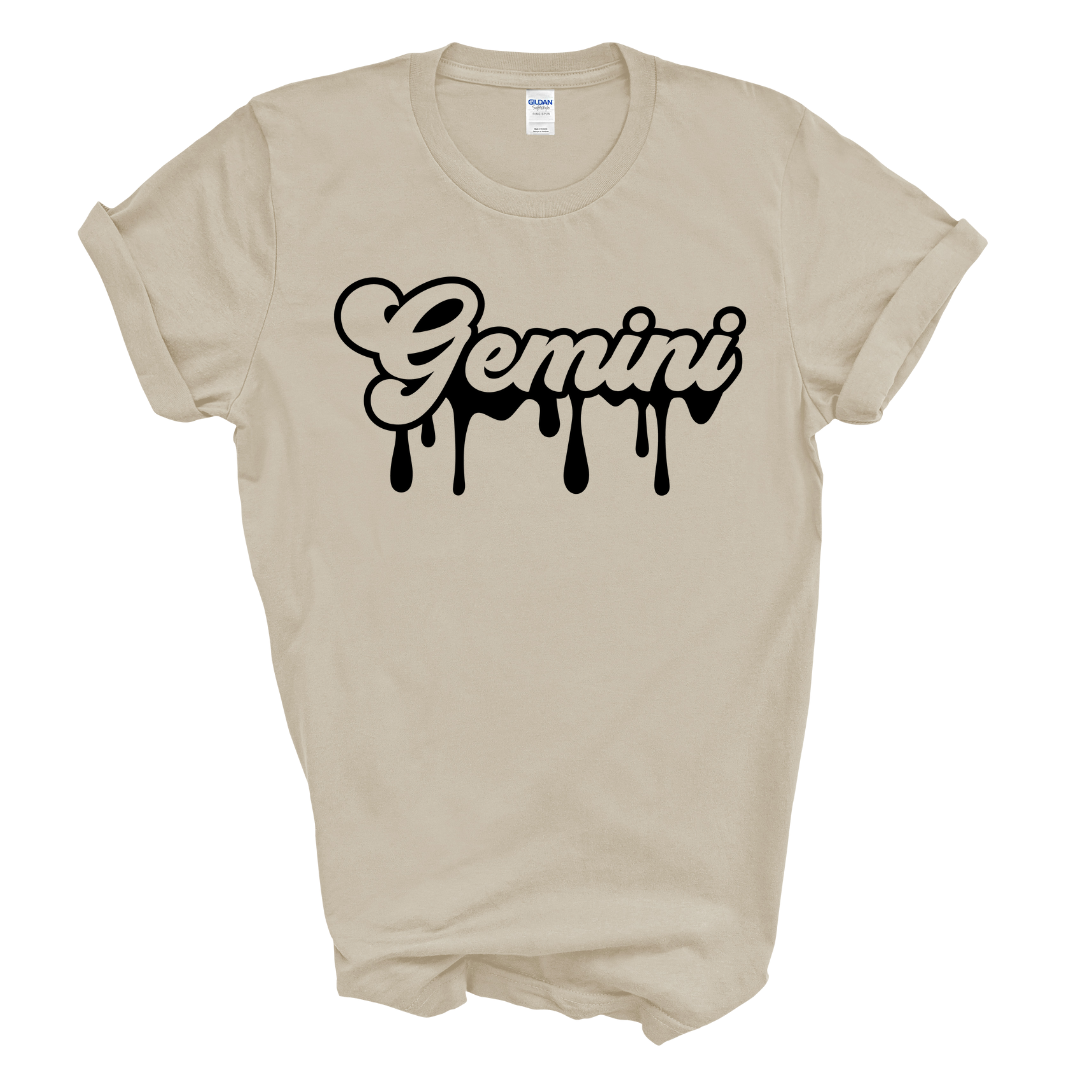 Gemini Dripping T-Shirt (Black Print)