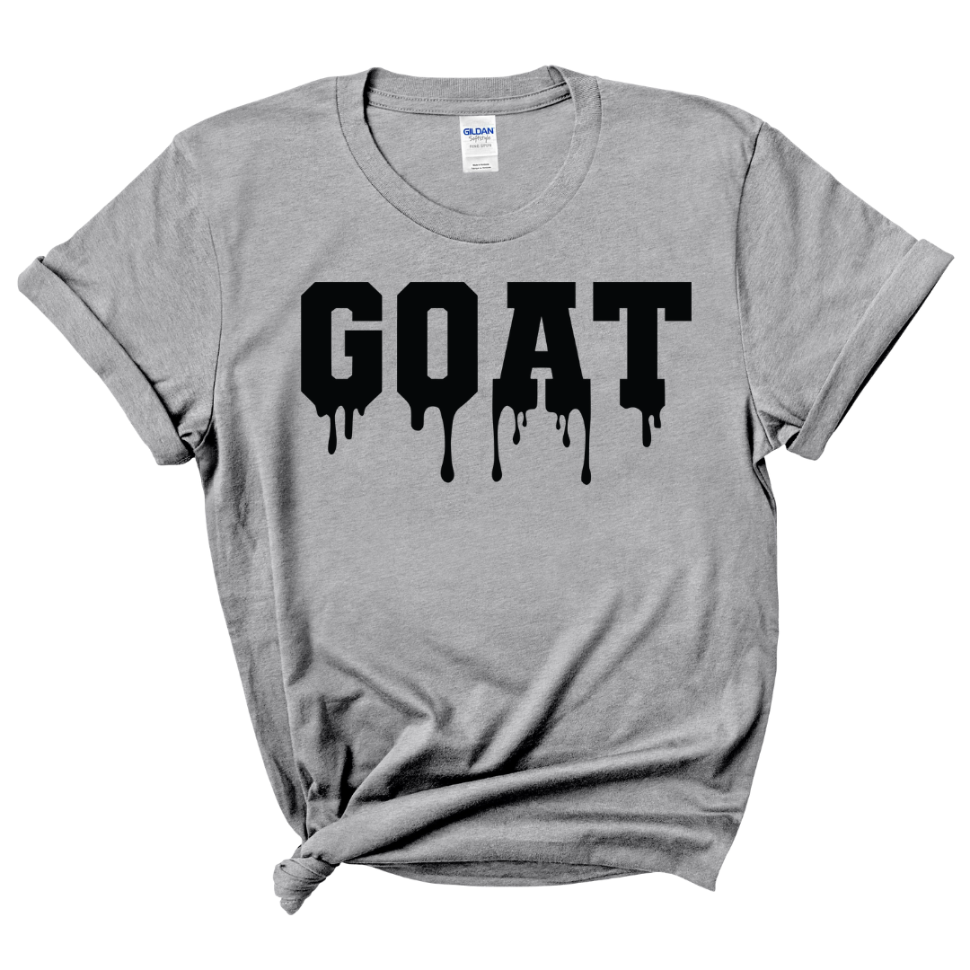 GOAT Dripping T-Shirt (Sport Grey/Black Print)