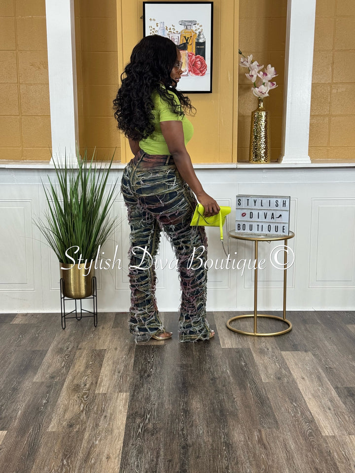 Robin Mock Neck S/S Top (Kiwi Green)