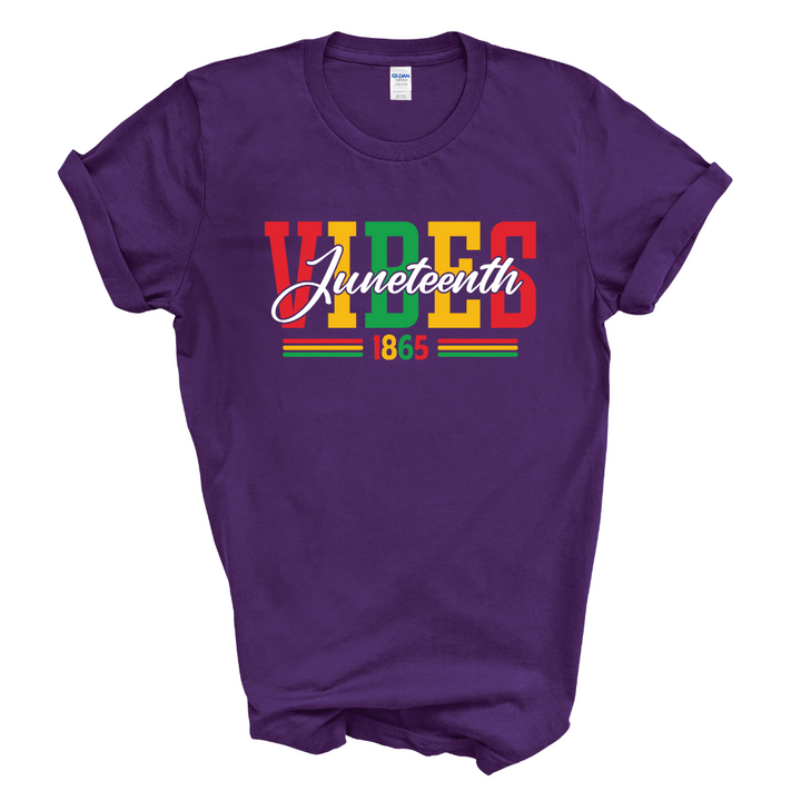 Juneteenth Vibes T-Shirt (Multi-Color Print)