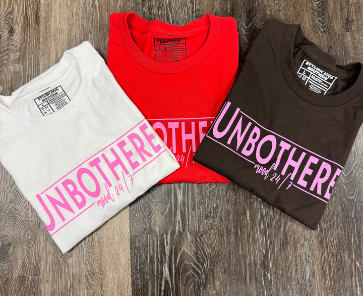 Unbothered Graphic Tee (Bright Pink Print)