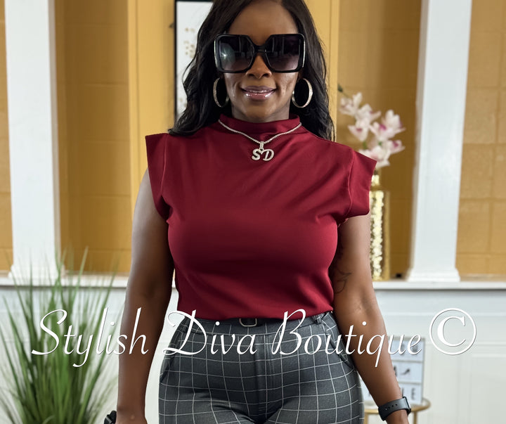 Eden Sleeveless Top - Burgundy