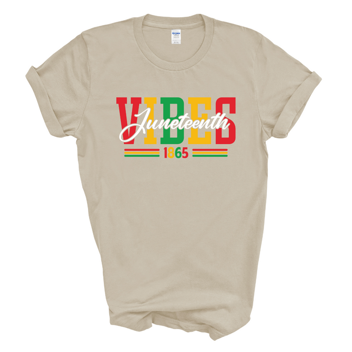 Juneteenth Vibes T-Shirt (Multi-Color Print)
