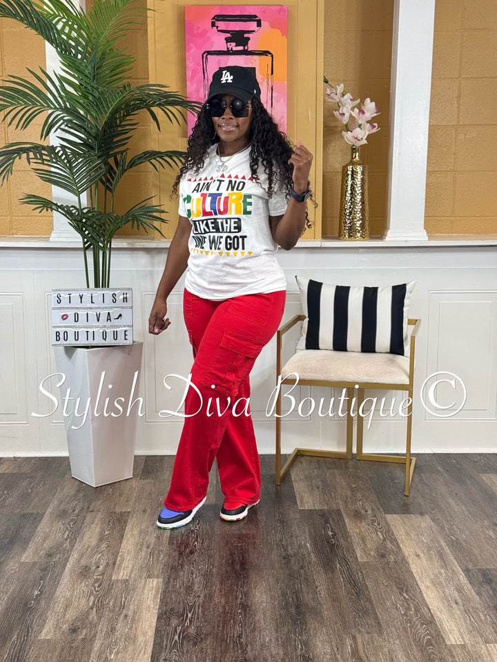 Ain't No Culture T-Shirt (Multi-Color Print)